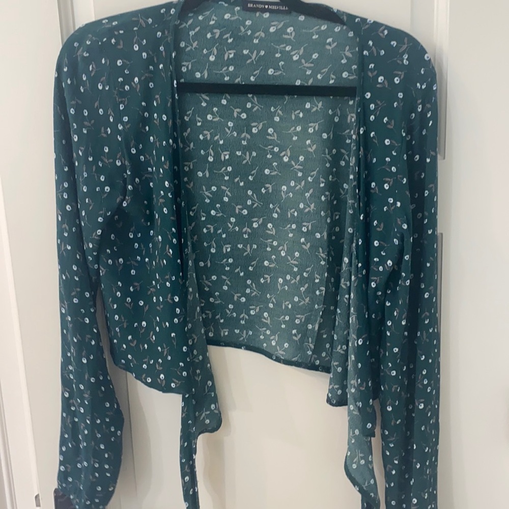 Brandy Melville green warp crop top
